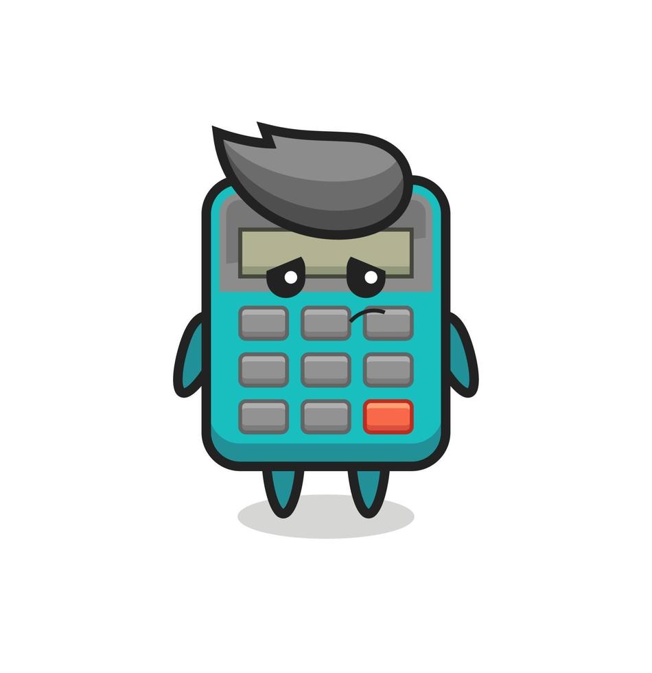 the lazy gesture of calculator cartoon character vector