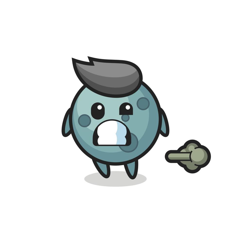 the illustration of the asteroid cartoon doing fart vector