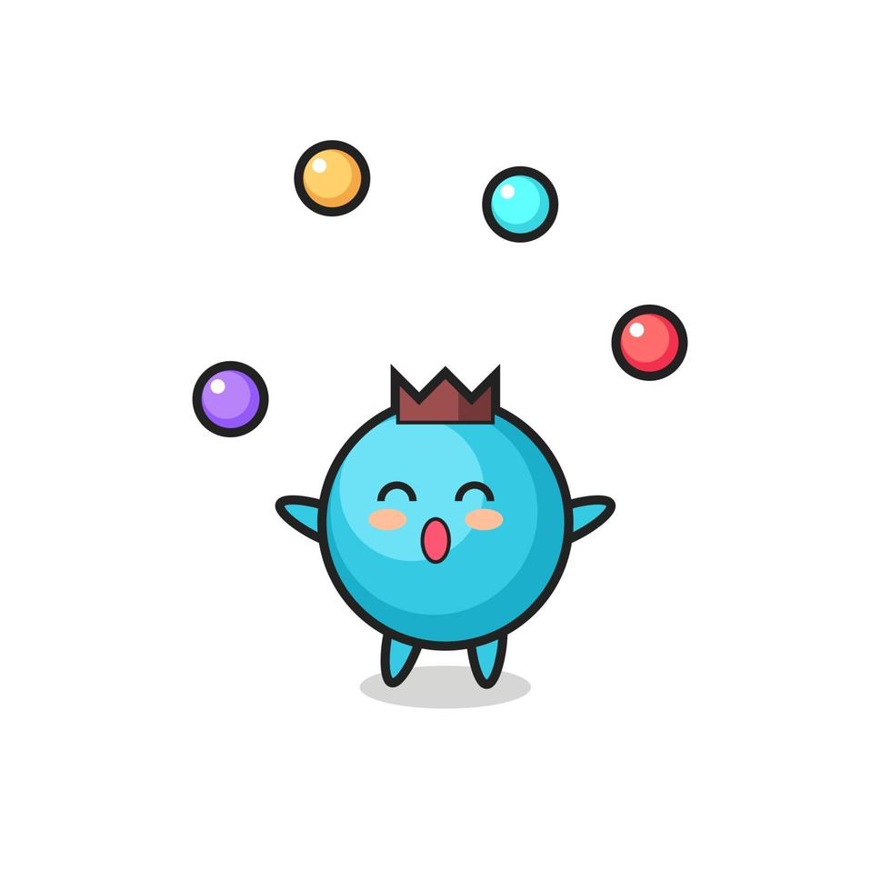 the blueberry circus cartoon juggling a ball vector