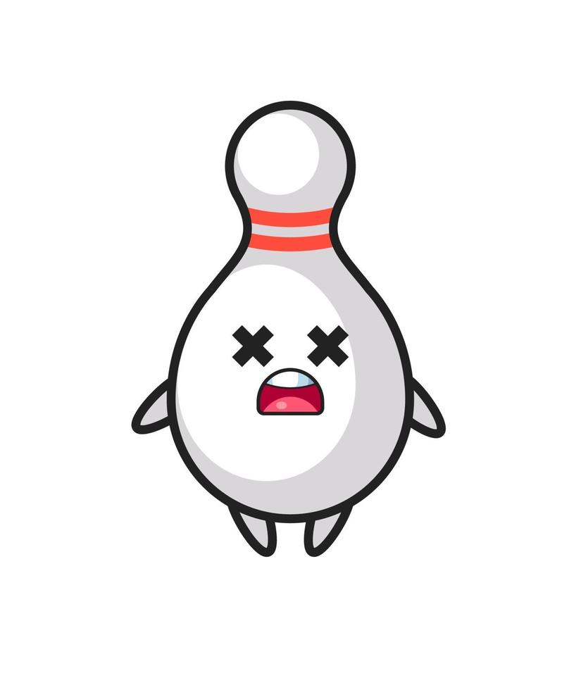 the dead bowling pin mascot character vector