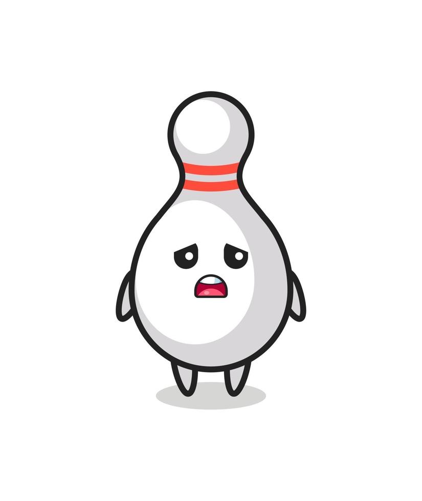 disappointed expression of the bowling pin cartoon vector