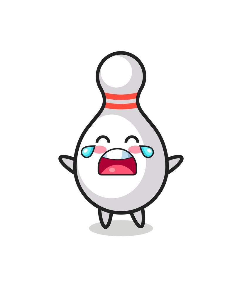 the illustration of crying bowling pin cute baby vector