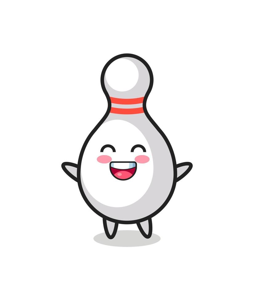 happy baby bowling pin cartoon character vector