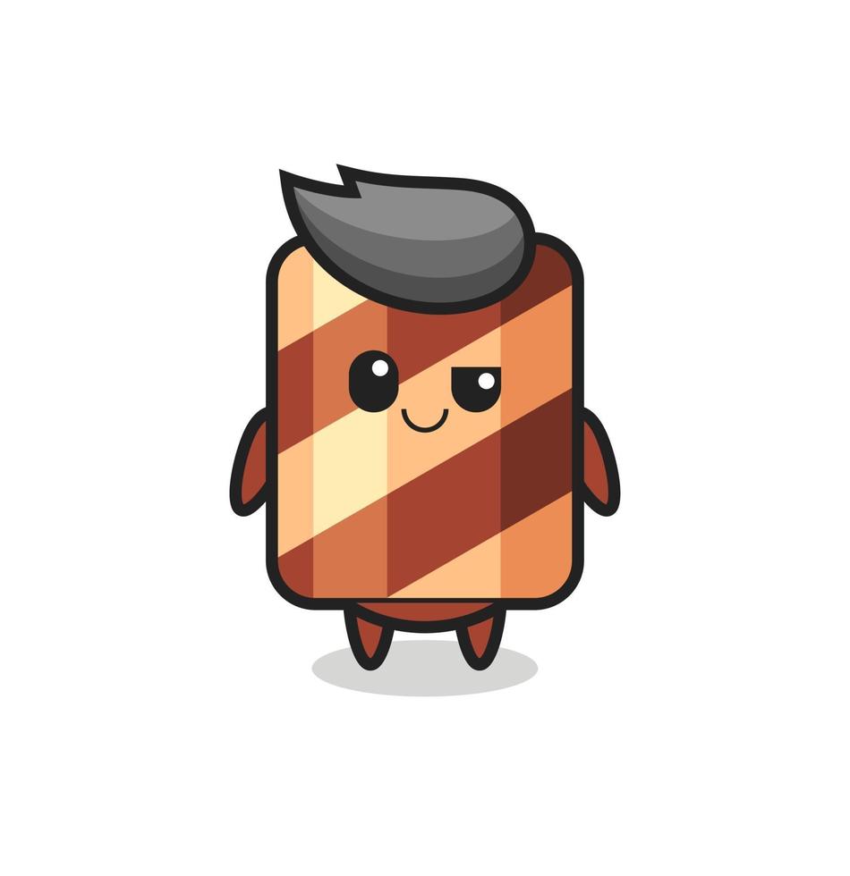 wafer roll cartoon with an arrogant expression vector