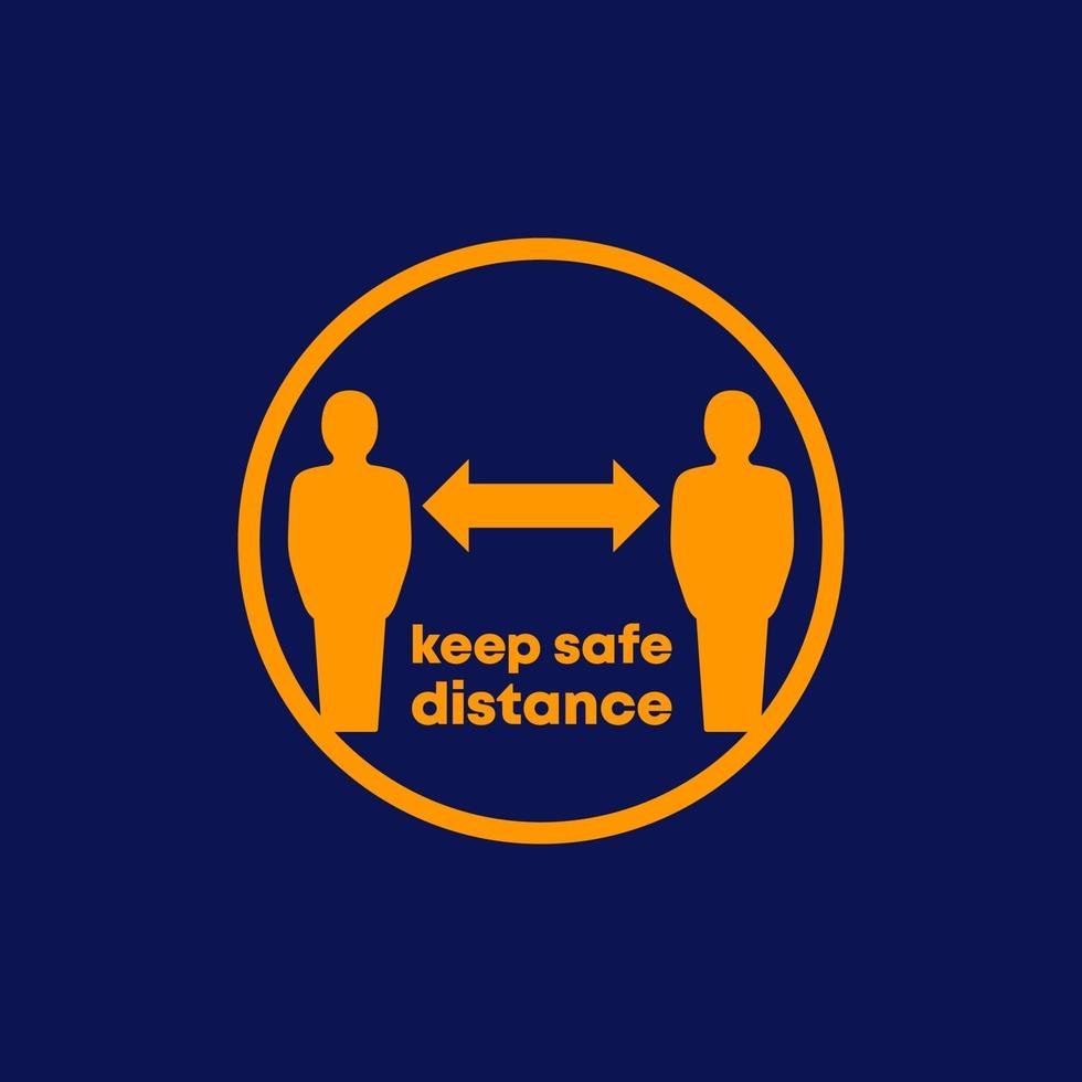 keep safe distance vector sign, icon
