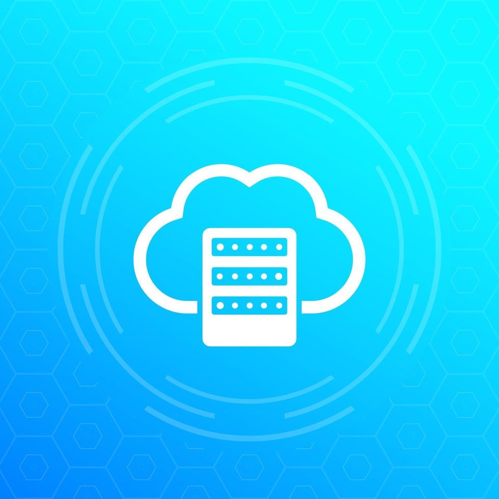 icono de vector de mainframe, hosting o almacenamiento en la nube