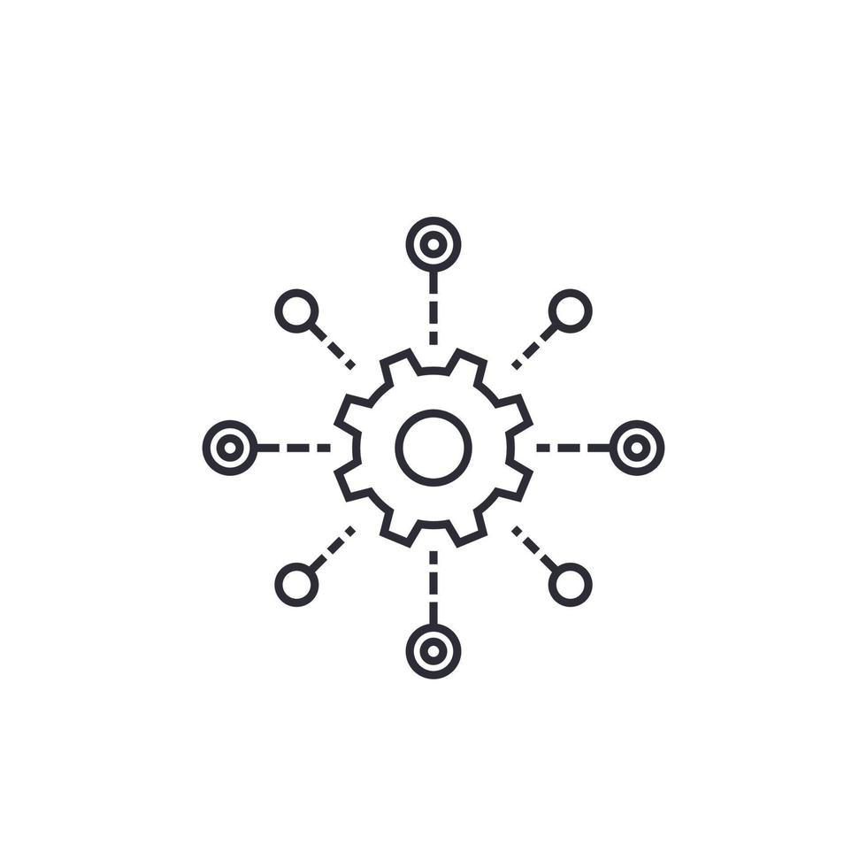 software testing automation line vector icon