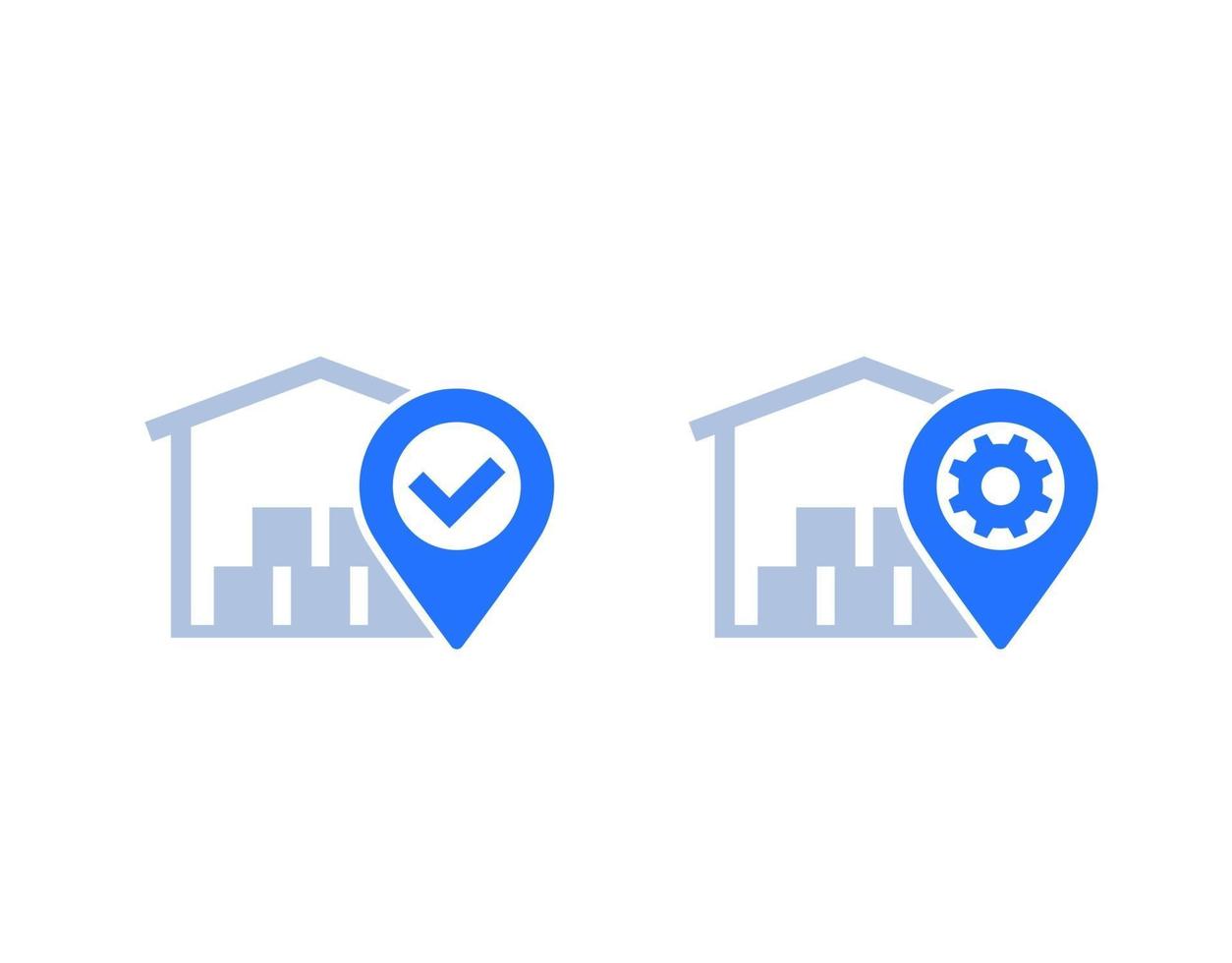 warehouse, logistics and distribution icons vector