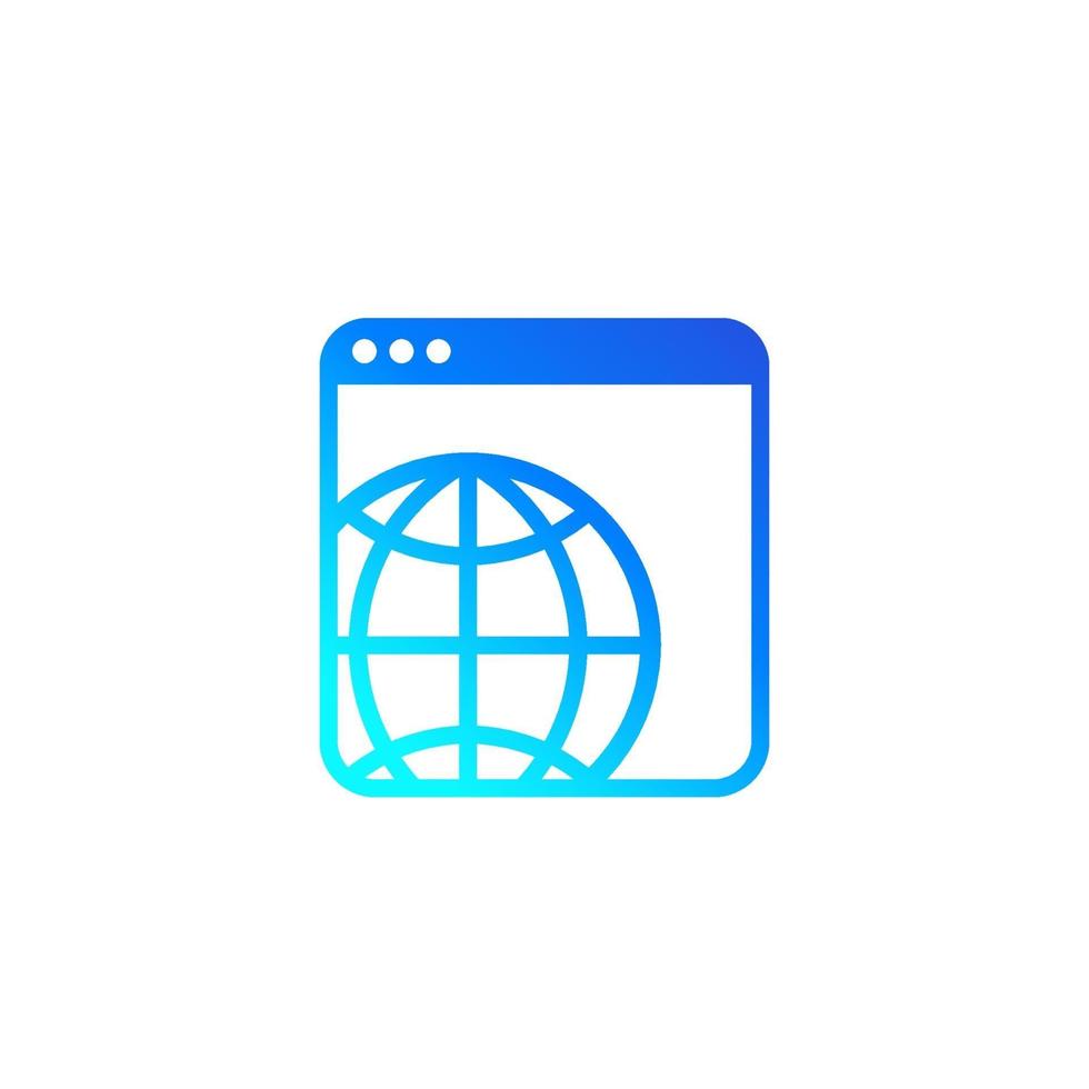 web page icon on white, website vector