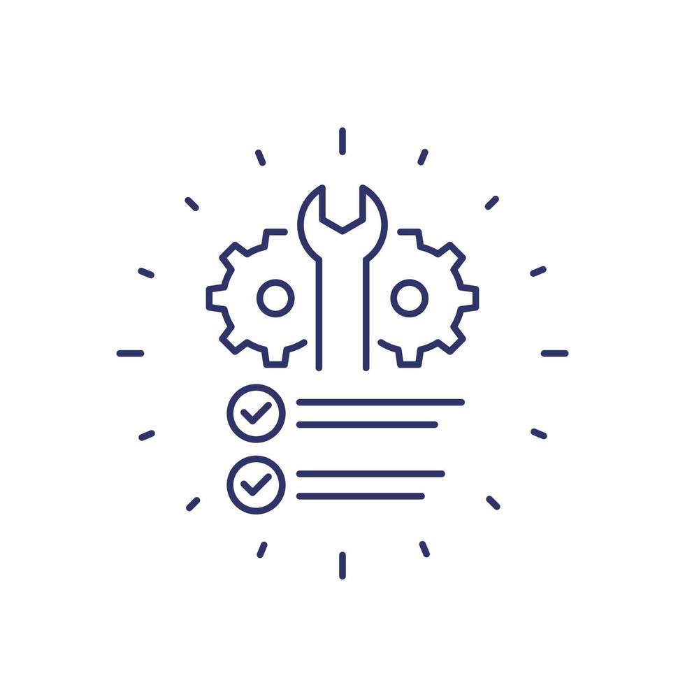 service checklist line icon on white vector