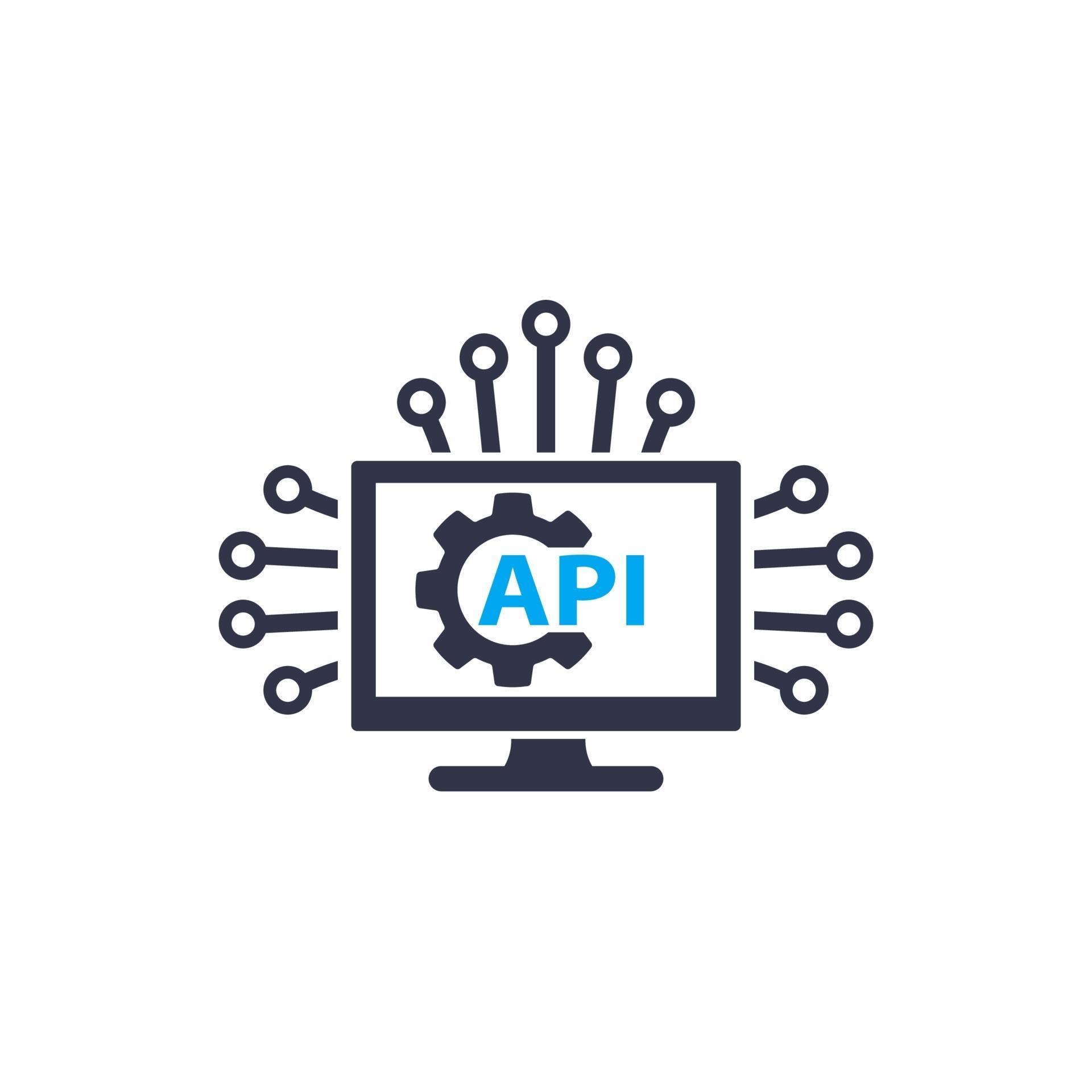 API and software integration vector icon on white 3420279 Vector Art at ...