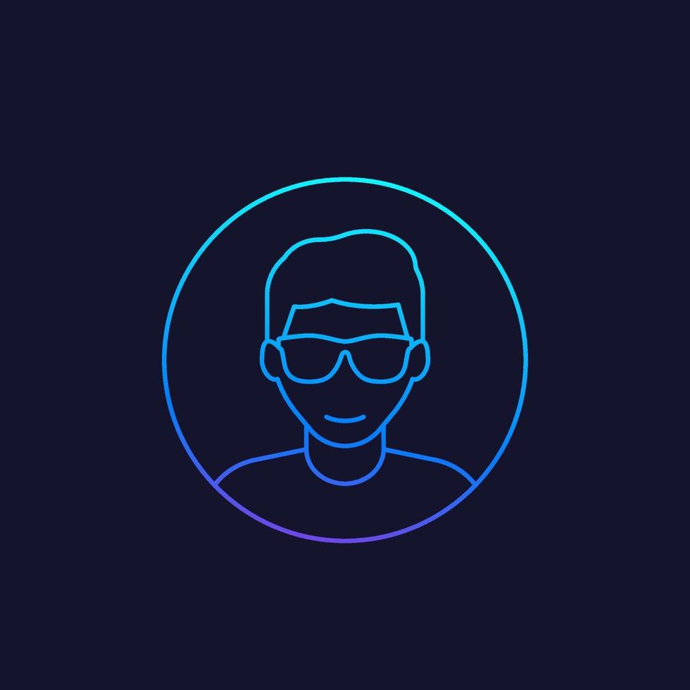 student, nerd guy linear icon vector