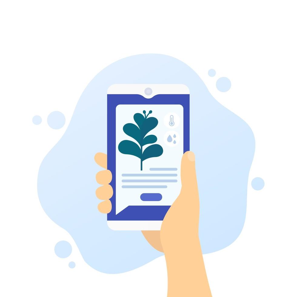 Smart farming and agriculture mobile app vector