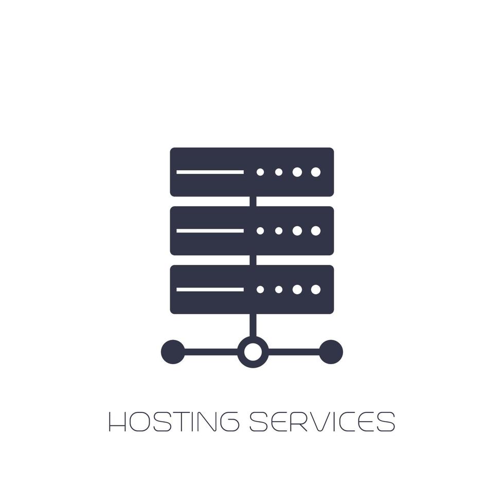 server, hosting services icon on white vector