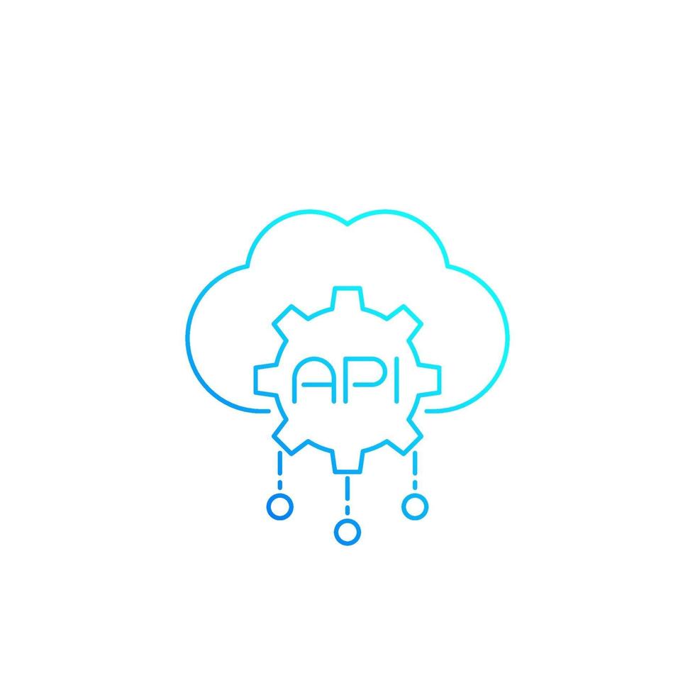 Cloud API line icon vector