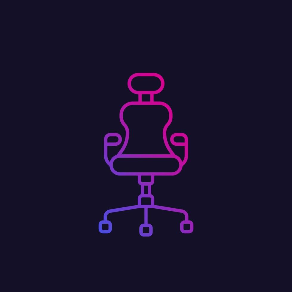 comfortable office chair line icon vector