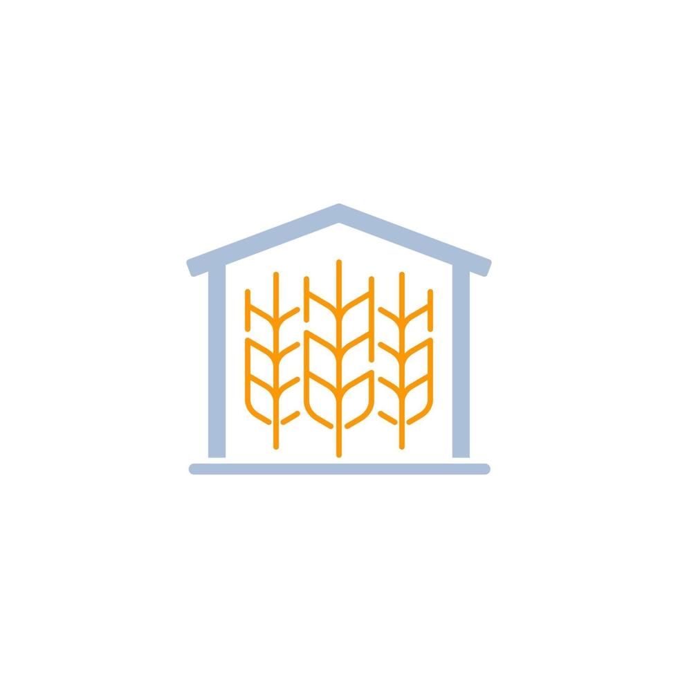 granero con trigo icono en blanco vector