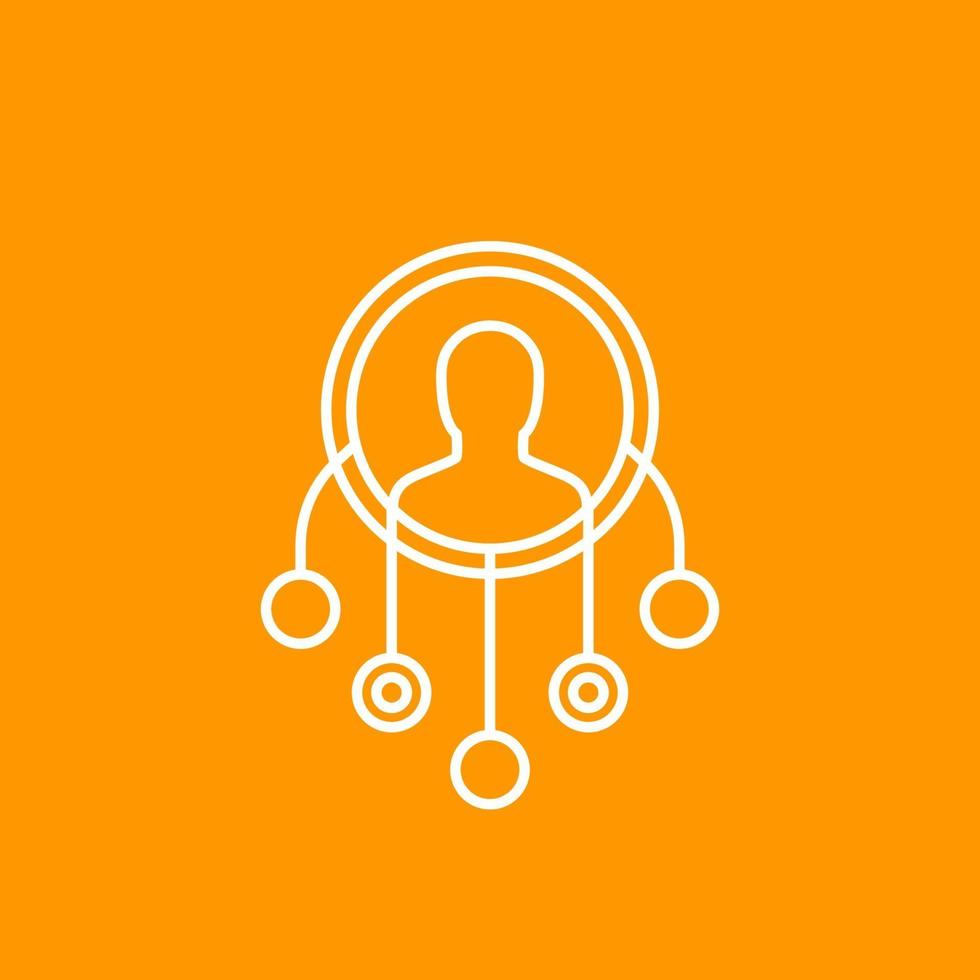 delegation, multitasking vector icon, linear style