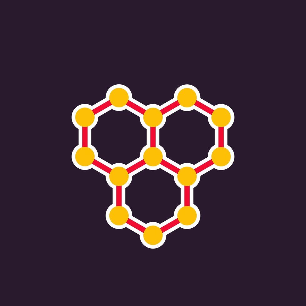 graphene vector icon, atomic carbon structure