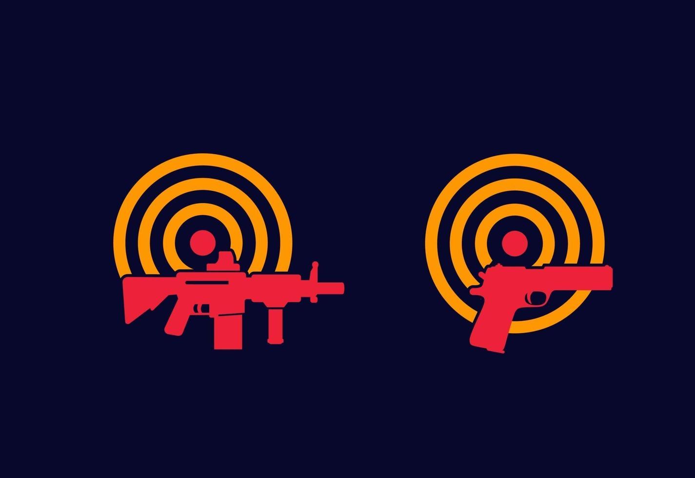 guns and target vector logo icons