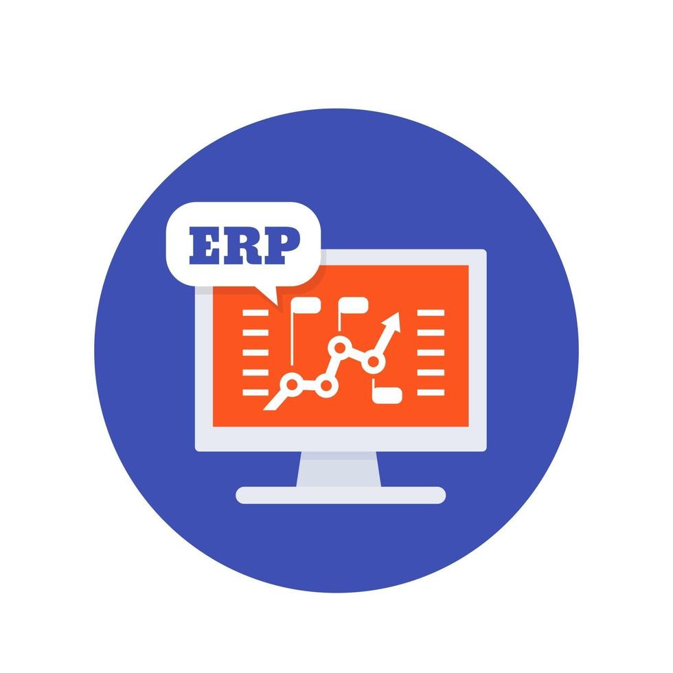 ERP software icon, vector illustration