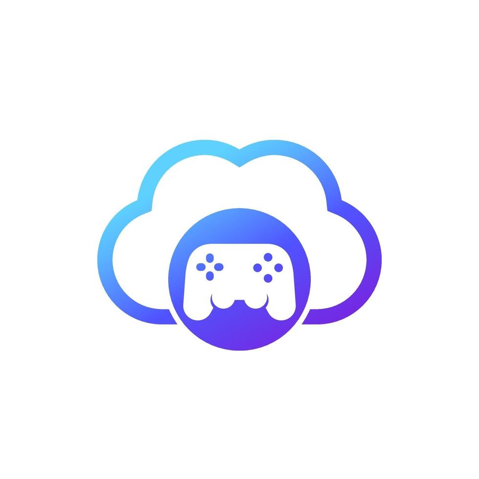 Cloud gaming icon with cloud and game controller vector