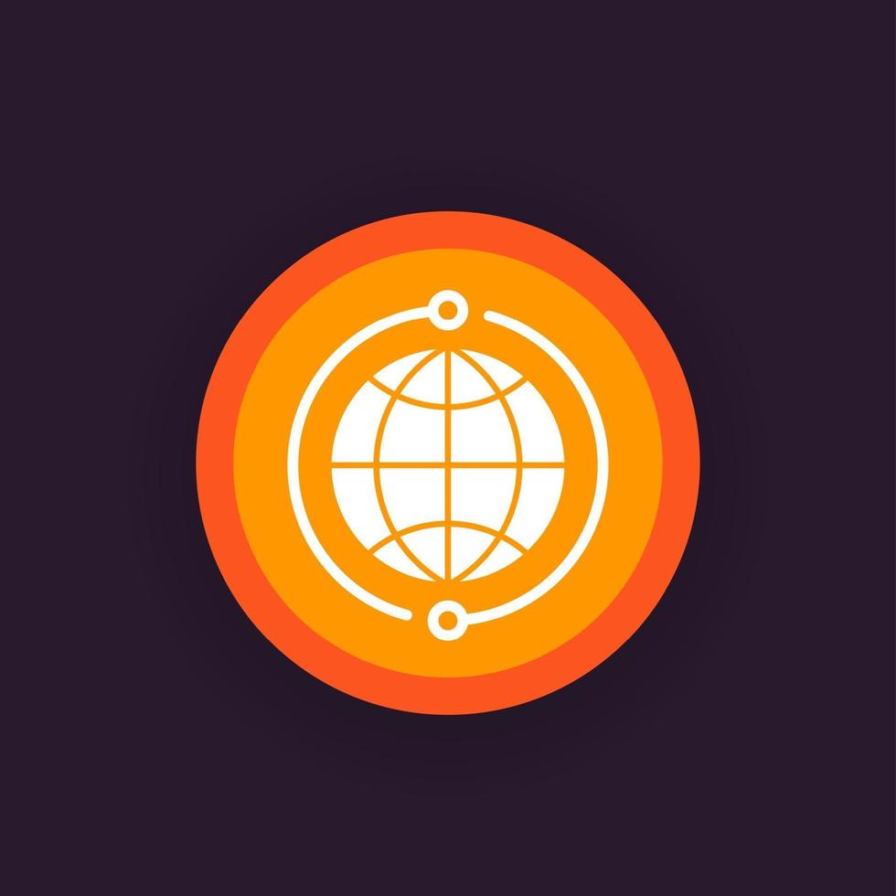 global network icon, vector pictogram