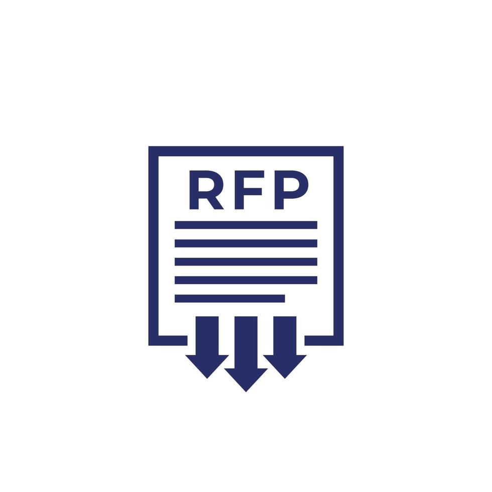 RFP, send request for proposal icon vector