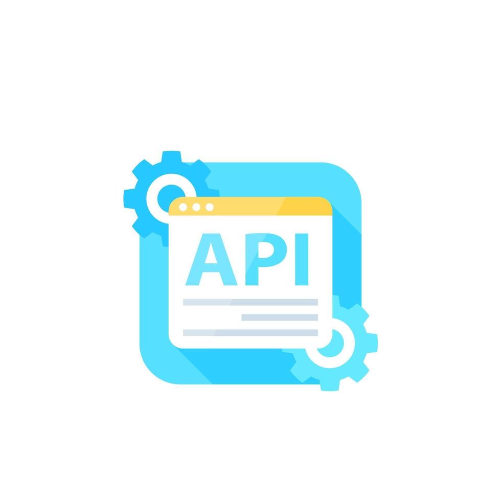 API, application programming interface, software integration icon vector