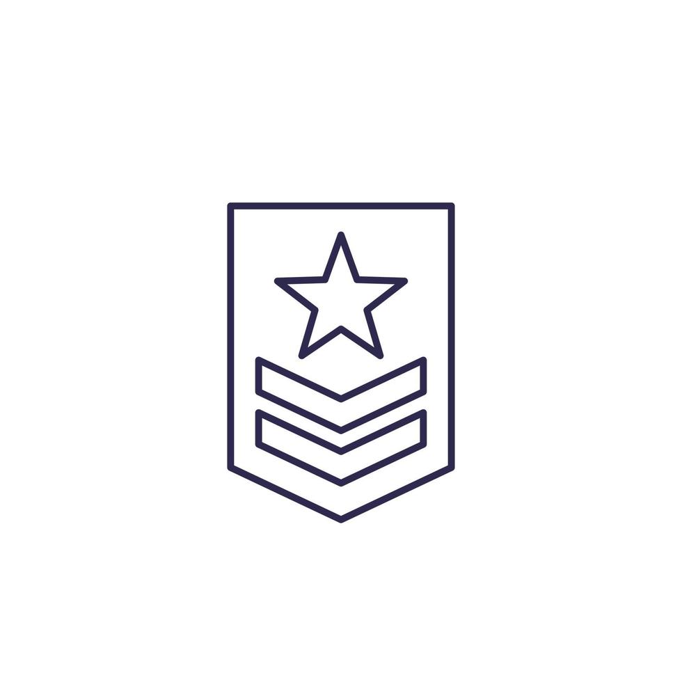 Military rank icon, line vector