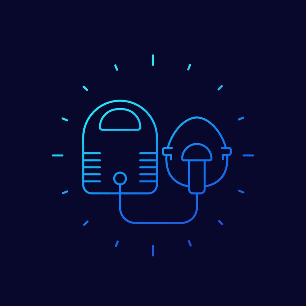 nebulizer, inhaler line vector icon