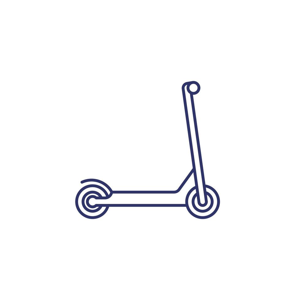 kick scooter line vector icon on white