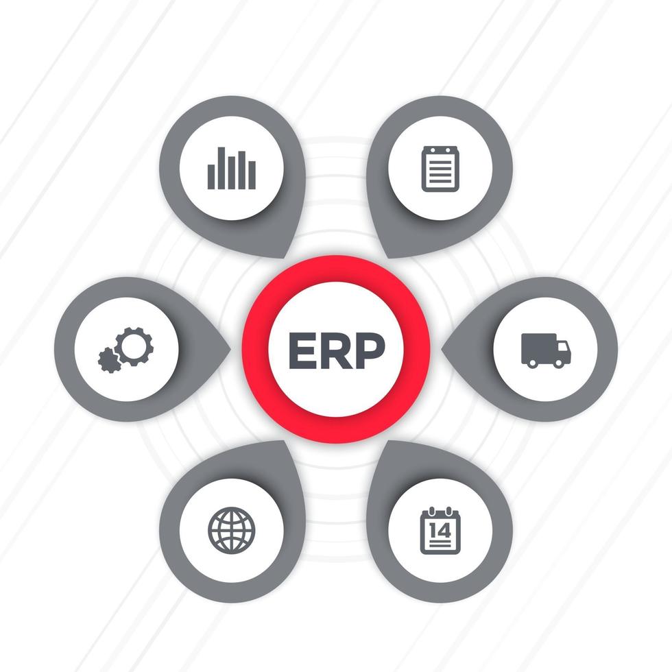 ERP software icons vector