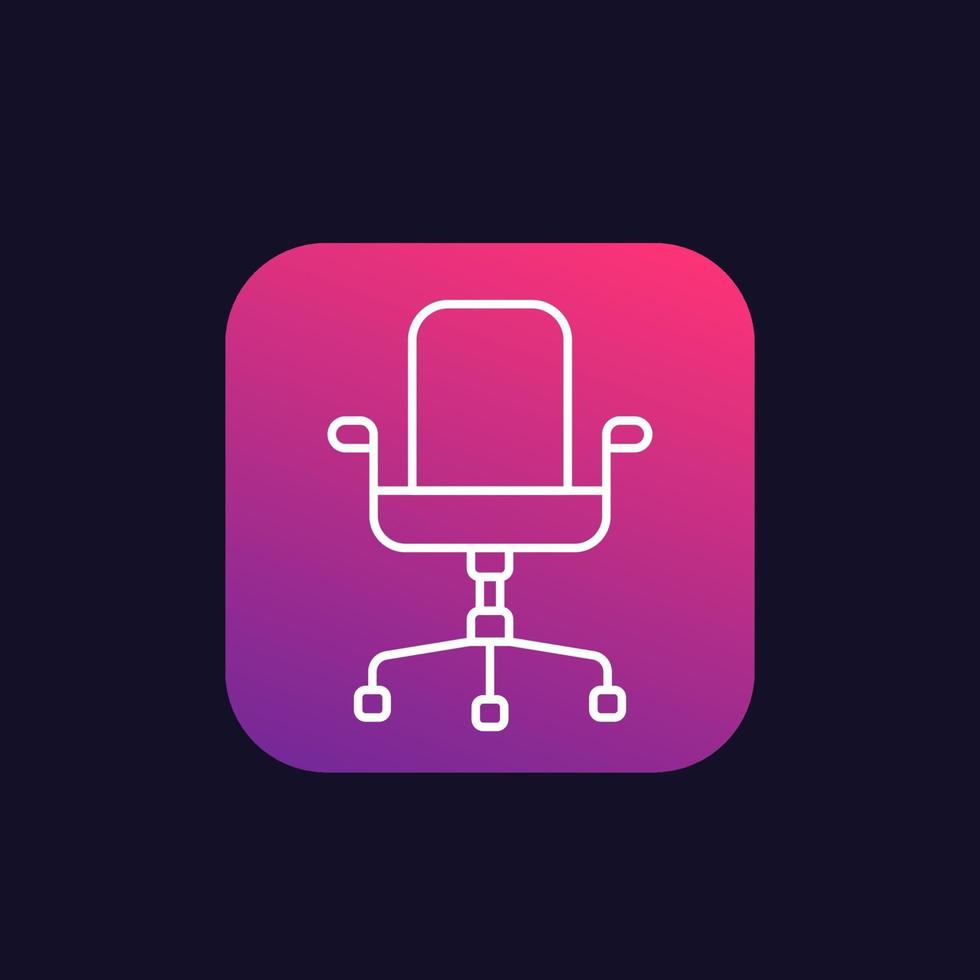 office chair vector icon, linear