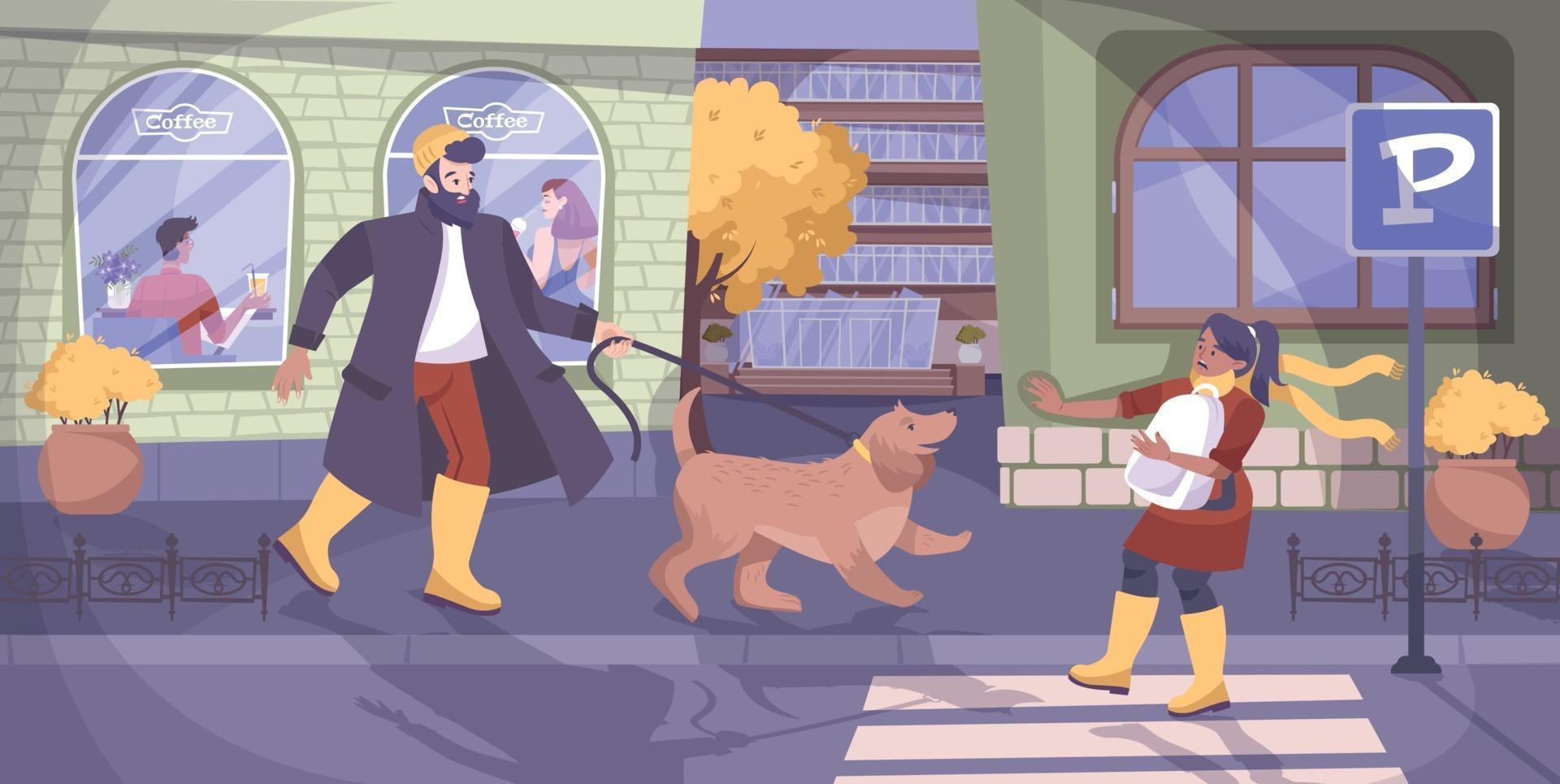Child Safety And Dog Background vector