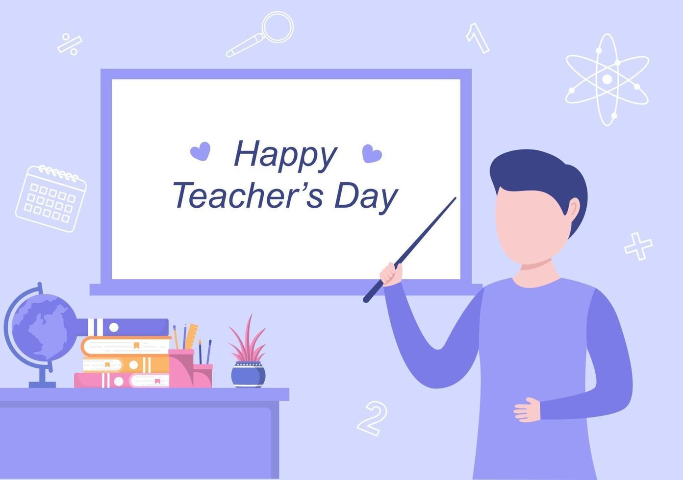 Happy Teacher's Day Background Vector Illustration