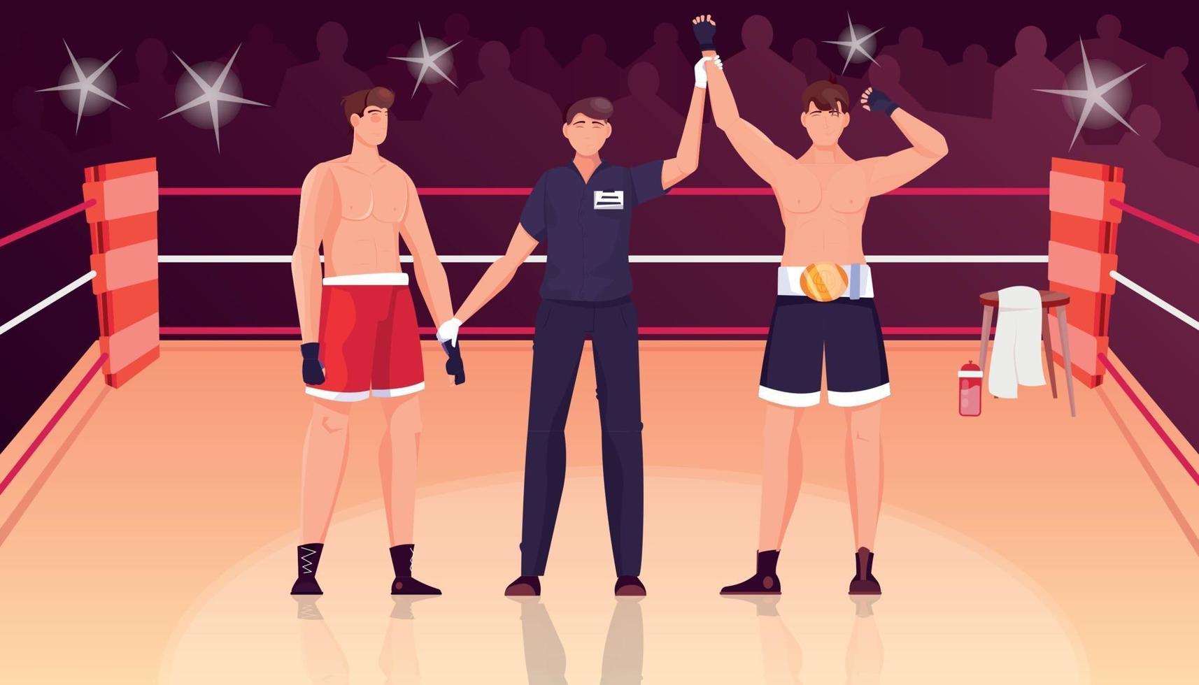 composición de juez ganador de boxeo vector