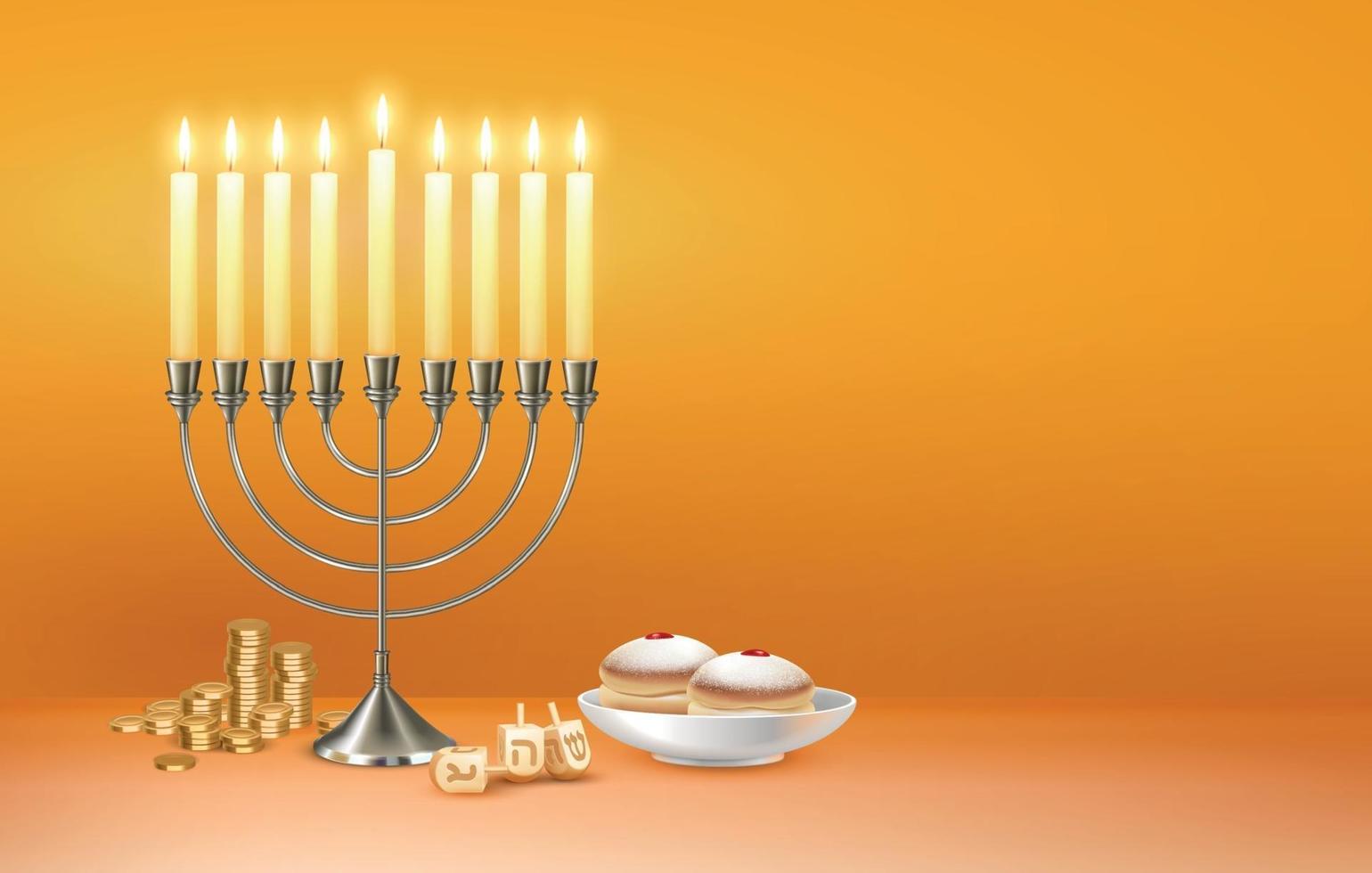 Hanukkah Realistic Background Composition vector