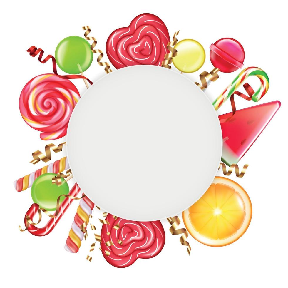 Candies Round Frame vector