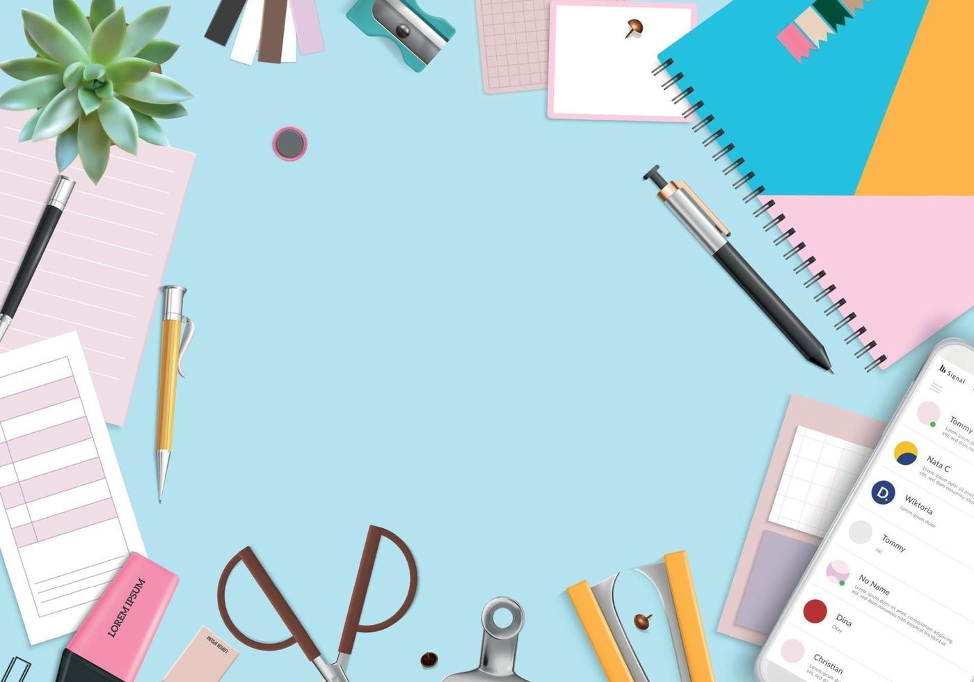 Office Items Background vector