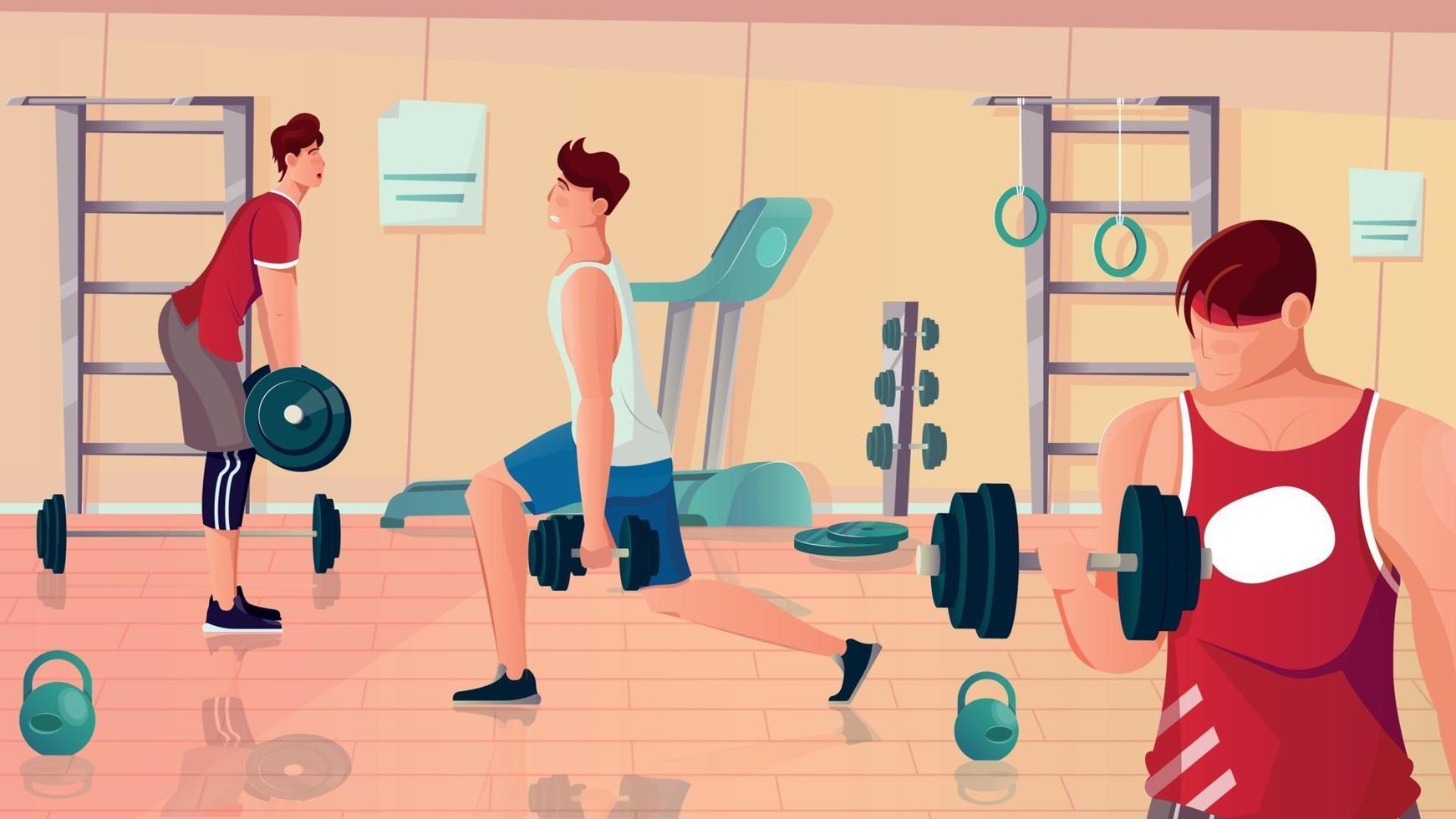 Gym Bodybuilding Flat Composition vector