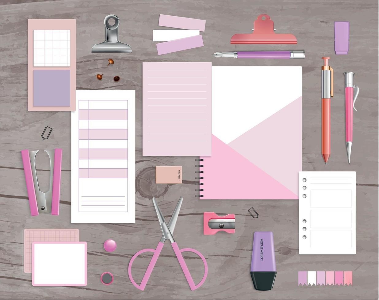 Realistic Office Items vector