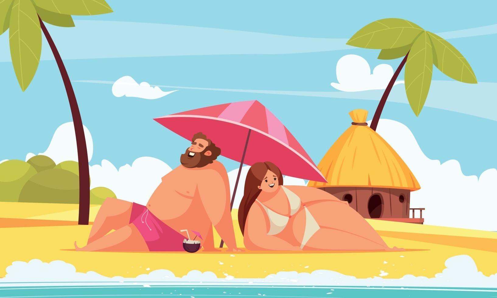 Couple on the beach vector