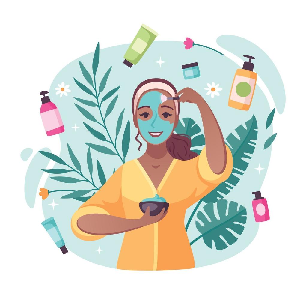 Skincare Cartoon Composition vector