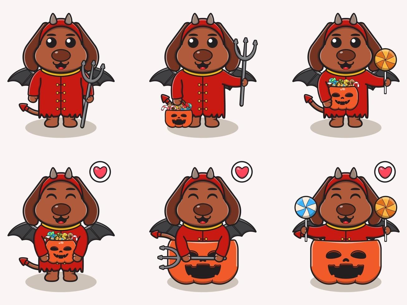 Dog Cute Halloween Devil vector