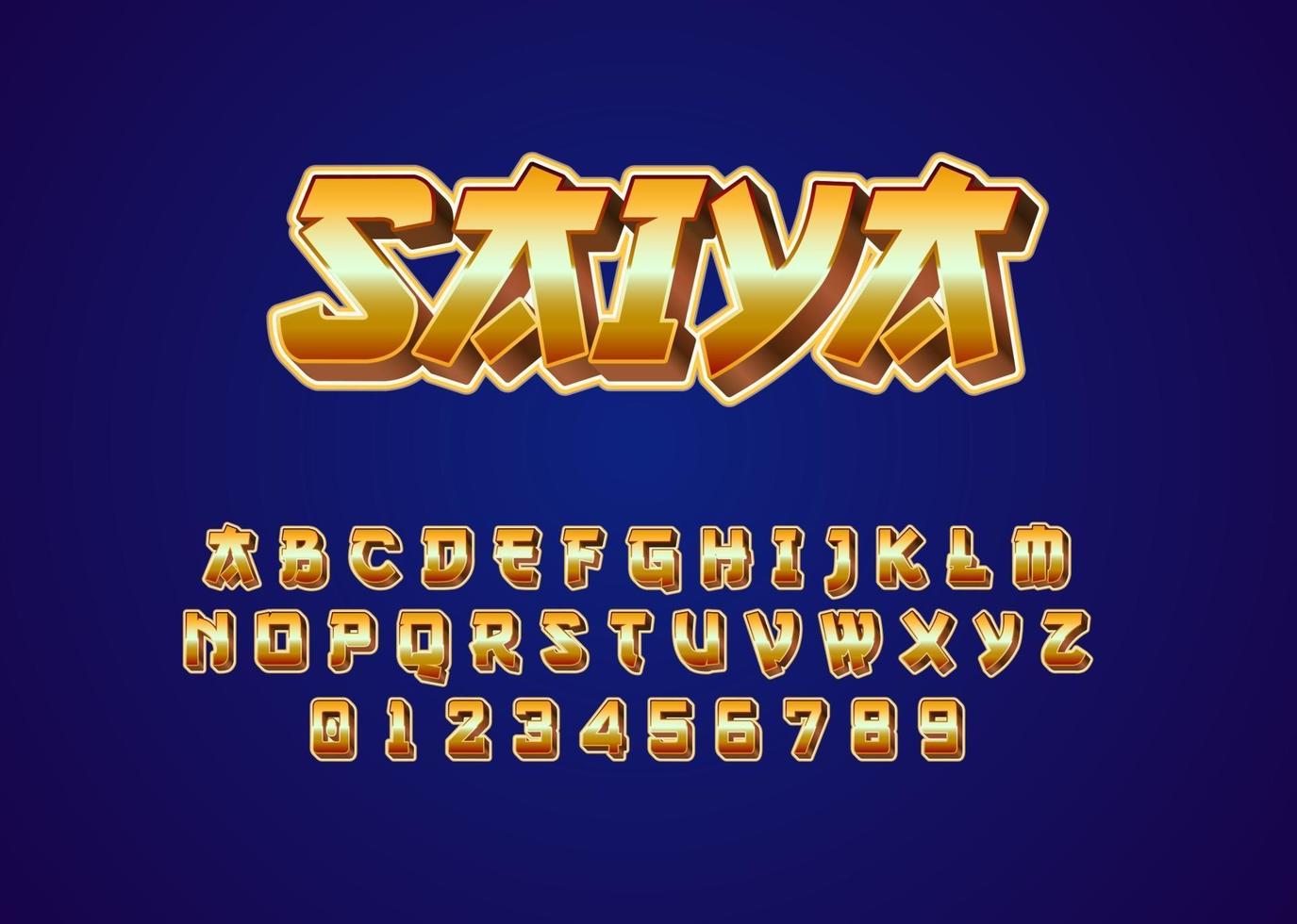 Retro futuristic japanese style custom font alphabet and number vector