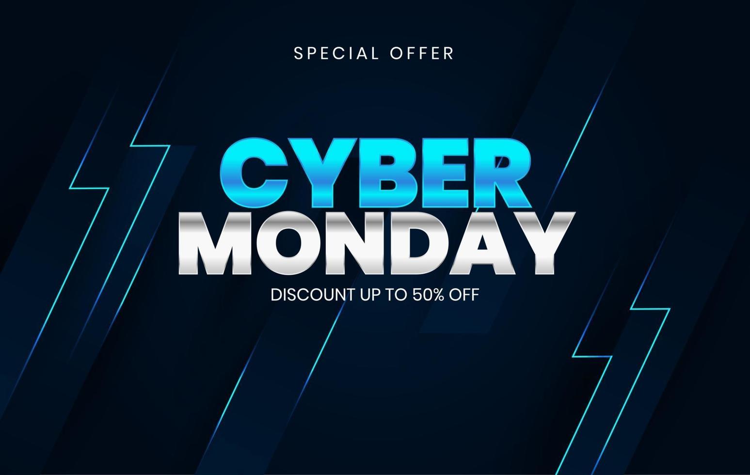Sale banner template design, Cyber Monday sale up to 50 percent off vector