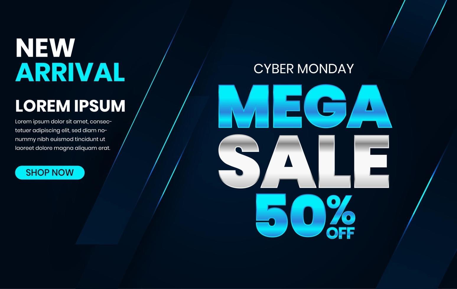 Sale banner template design, Cyber Monday sale up to 50 percent off vector