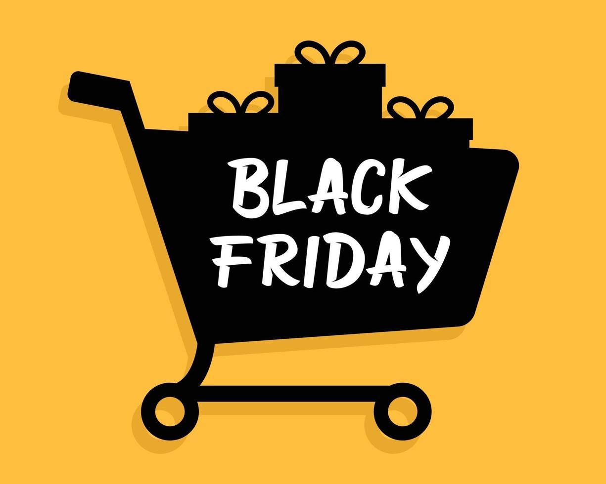 Black Friday Sale Trolley Gift Flat vector