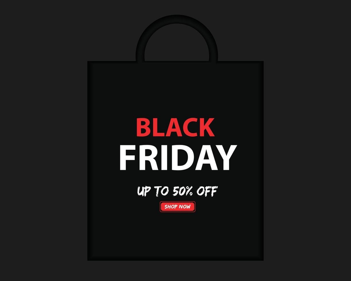 Black Friday Sale Bag In Paper Style vector